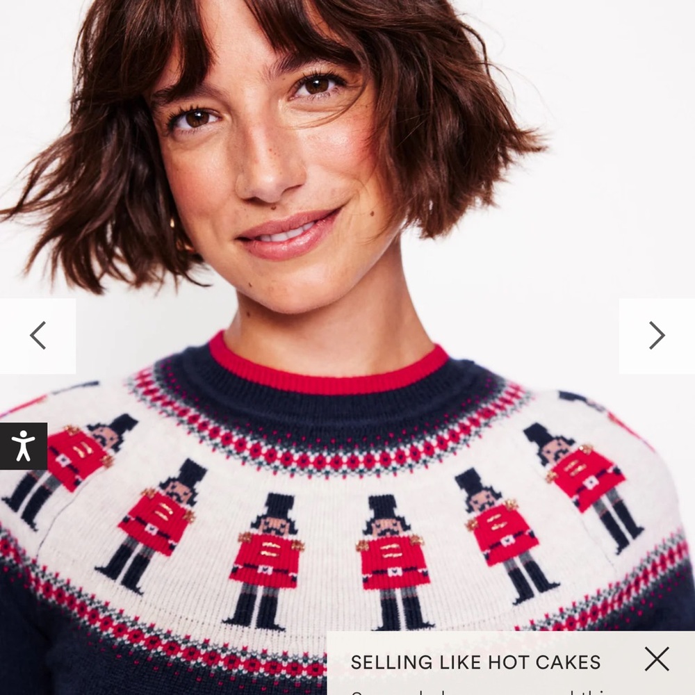 Boden Navy and Red Soldier Sweater
